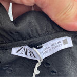 ZARA RUFFLED ASYMMETRIC TOP BLACK EYELET Size L Photo 7