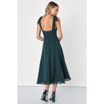 Lulus NWOT  Sophisticated Charisma Dark Teal Tie-Strap A-Line Midi Dress Size S Photo 4