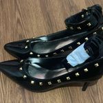ASHRO Studded Patent Heels Women’s 10M Black/Gold Stud Faux Leather Strap NWOB Size 10 Photo 1
