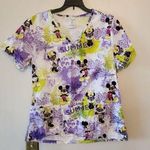 Disney  Scrub Top Women Summer Mickey Mouse & Minnie size medium Photo 0