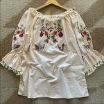 BOHO floral tassel trim dress size S off the shoulder NWOT Photo 1