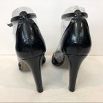 Theory 7.5 Black Patent Leather Peep Toe Heels Photo 3
