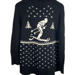 CHAPS Ralph Lauren  Skier Sweater Black Knit Relaxed Fit Womens Medium Photo 0