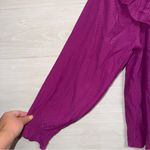 Knox Rose Women's Purple Long Sleeve Ruffled Bib Collar Blouse Top size medium Photo 2