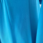 Vintage 70s Maxi Shirt Dress Long Bishop Sleeve Button Front Pleated Belted Blue Size 4 Photo 7