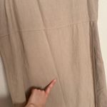 Vintage Vision Apparel Sz 10 Linen Cotton Beige Faux Wrap Maxi Dress Sleeveless Photo 5
