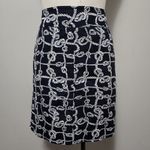 Talbots navy nautical rope cotton twill a-line skirt size 8 Photo 1