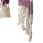 Classy purple and white striped rayon scarf fashion warm winter soft Photo 2