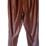 Danielle Bernstein ‎ WeWoreWhat Croc Ankle Flare Brown FauxLeather Pant Size27/4 Photo 0