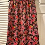Modcloth  Baroque Floral Satin Pencil Skirt M Knee Slit Romantic Dark Academia Photo 4