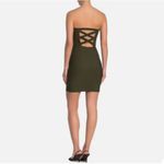 Ke.ned.ik Women's Olive Strapless X Back Bodycon Mini Dress Size XL Photo 2