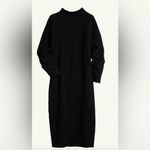 Frank & Eileen  $298 Isabelle Triple Fleece Black Midi Sweater Dress Fall Photo 1