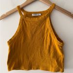 ZARA  Mustard Yellow Halter Knit Crop Top Photo 0
