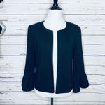 Calvin Klein  Black Bell Sleeve Open Front Blazer Jacket Size 8 Medium Photo 7