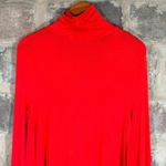 Free People  Uptown Red Mock Neck Cutout Asymmetrical Hem Long Sleeve Tunic Top S Photo 9