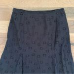 Nine & Co. Black Eyelet Cotton Midi Flare Skirt Size 8 Photo 4