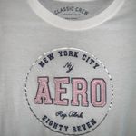 Aeropostale White With Pink NYC Graphic Short Sleeve Crewneck Tee Shirt M Photo 2