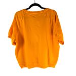 J.Crew  Womens University Terry Short Sleeve Lace Up Shirt Orange L Photo 1