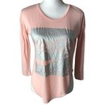 Mighty fine Coca-Cola 3/4 Sleeve Pink Scoop Neck Top Photo 1