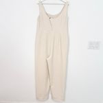 ADAY  Power Suit Scoop Neck Slim Straight Leg Jumpsuit Cream Beige Oat Size Large Photo 12