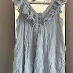 Newbury Kustom Newbury Kustoms Light Blue Ruffled Women's Top Photo 0