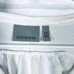 Athleta  White V Neck Short Sleeve Ruched Workout‎ Top Womens XXS Activewear Photo 4