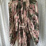 ASOS  DESIGN Plisse Blouson Sleeve Romantic Floral Print Open Back Mini Dress 8 Photo 8