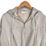 Altar'd State Cropped Corduroy Hooded Jacket Zipper Front Light Tan Beige Medium Photo 1