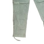 TGLA Green Cropped Or Unrolled Button Strap Pants Size 27 Boho Casual Granola Photo 1