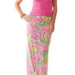 Lilly Pulitzer Marnie Maxi Skirt Multicolor Flamingo Paisley Print – Size Small Photo 0
