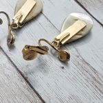 Vintage Clip On Earrings Teardrop Shape Mother of Pearl? Dangle Photo 5