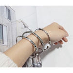 Boutique NEW Engraved 925 Sterling Silver Adjustable Cuff‎ Bracelet Photo 3