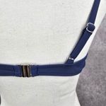 None Blue Padded Adjustable String Clasp Bikini Top Swimwear Medium Photo 3