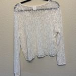 Angel Tattoo white lace long sleeve sz L 90s vintage moto hippie grunge preppy Size L Photo 6