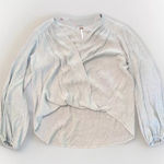 Free People  Blouse Womens XS pale Green Gauze Poet Top Boho Oversized Peasant Photo 0