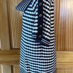 Design History Striped Short Sleeve Cowl Neck Long Sweater Gray/Cream Medium Photo 2