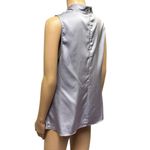 Rachel Roy Cowl Neck Grey Satin Sleeveless Zip Back Flowy Cami Blouse Womens L Gray Size L Photo 4