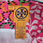 Tory Burch Womens Melanie Dress 2 Pink Linen Floral Sleeveless Gold Buttons Photo 1