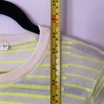 ALC Frank A.L.C. Cream Neon Yellow Striped Crewneck Pullover Sweater Lightweight size XS Photo 6
