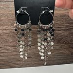 Torrid Silver Tone Hoop Fringed Dangle Pierced Earrings NWT $19.50 Photo 6