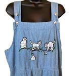 Vintage Two Twenty Cat Embroidered Denim Jumper Dress Blue Size undefined Photo 1