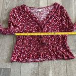 Aeropostale  Size Medium Red Floral Bohemian Style Top Photo 6