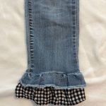 Vintage America Wonderland Capri Gingham Flare Jeans Blue Size 26 Photo 5
