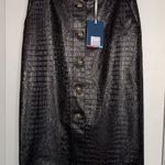 Target Women’s 0 RACHEL COMEY Embossed Chicory Coffee Button Front Midi Skirt Photo 0