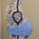 Victoria's Secret Victoria’s Secret Blue & White Floral Leaf Crochet Convertible Bikini Top Size Large Photo 2