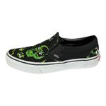 Vans Classic Slip-On Black Green Eyes in the Dark Glow Size 7 Monster Horror EUC Photo 2