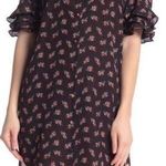 frame denim NWT $425 FRAME 100% Silk Printed Button-Front Ruffle Sleeve Shirt Dress Size XL Photo 0