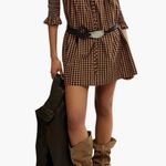 Free People Star Dip Tiered Smocked Button Front Cotton Dress Sz Large. $128 Photo 0