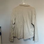 Madewell  Brushed Cotton Button Up Cream Shacket Sweater Over Jacket Photo 4