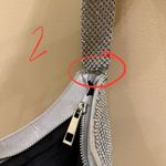 ASOS DESIGN 90s shoulder bag in silver diamante diamond rhinestone weaved y2k Photo 12